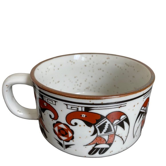 Vtg OMC Tiki Mid Mod Thunderbirds Otagiri Soup Stew Mugs Japanese Birds Aztec - Picture 11 of 16